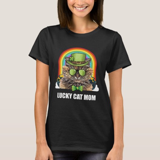 Lucky Selkirk Rex Cat Mom St Patricks Day T-shirt (Voorkant)