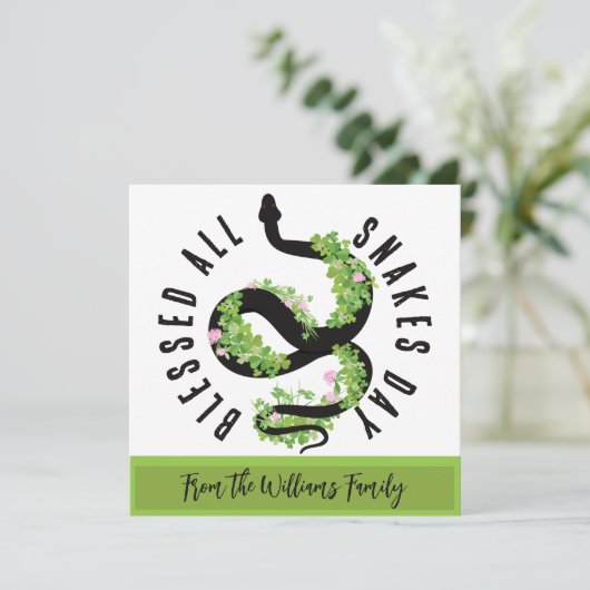 Lucky Serpent Clover All Snakes Day Kaart (Staand voorkant)