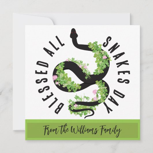 Lucky Serpent Clover All Snakes Day Kaart (Voorkant)