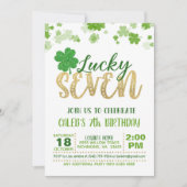 Lucky Seven Birthday Invitation Kaart (Voorkant)