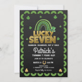 Lucky Seven Birthday Invitation St Patty's Day Kaart (Voorkant)