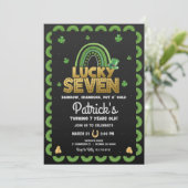 Lucky Seven Birthday Invitation St Patty's Day Kaart (Staand voorkant)