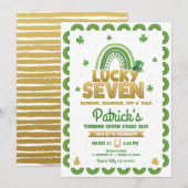 Lucky Seven Birthday Invitation St Patty's Day Kaart (Voorkant / Achterkant)
