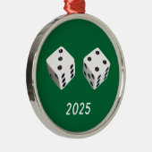 Lucky Seven Dice Roll Metalen Ornament (Rechts)