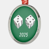 Lucky Seven Dice Roll Metalen Ornament (Links)