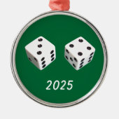 Lucky Seven Dice Roll Metalen Ornament (Voorkant)