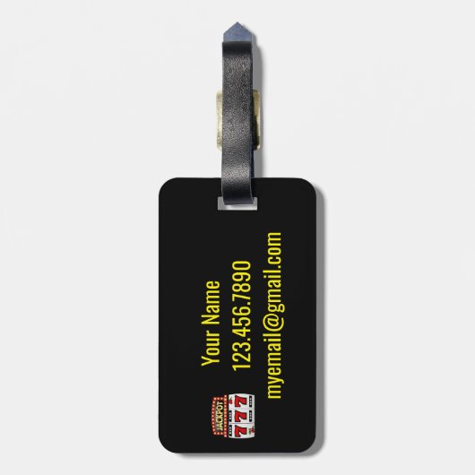 Lucky Seven Jackpot Bagagelabel (Achterkant verticaal)