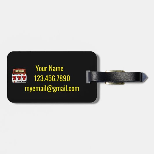 Lucky Seven Jackpot Bagagelabel (Achterkant horizontaal)