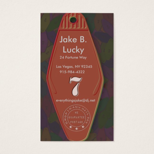Lucky Seven Motel Key Visitekaartje (Voorkant)