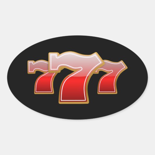 Lucky Seven Ovale Sticker (Voorkant)
