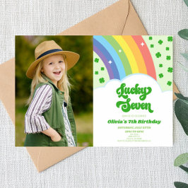 Lucky Seven Rainbow Clover 7e verjaardagsfeestje Kaart