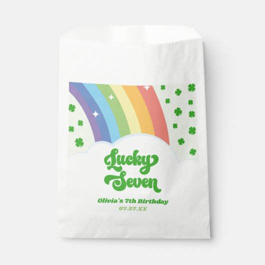 Lucky Seven Rainbow Clovers 7e verjaardagsfeest Bedankzakje (Voorkant)