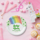 Lucky Seven Rainbow Clovers 7e verjaardagsfeest Papieren Bordje (Feest)