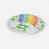 Lucky Seven Rainbow Clovers 7e verjaardagsfeest Papieren Bordje (Gekanteld)