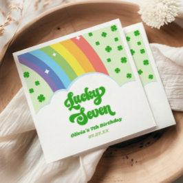 Lucky Seven Rainbow Clovers 7e verjaardagsfeest Servet