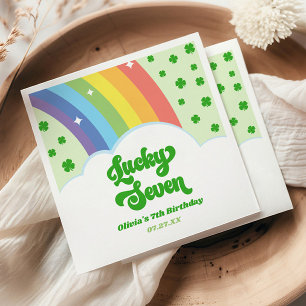 Lucky Seven Rainbow Clovers 7e verjaardagsfeest Servet