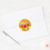 Lucky Seven - Rode Zevens op Gouden Achtergrond Ronde Sticker (Envelop)