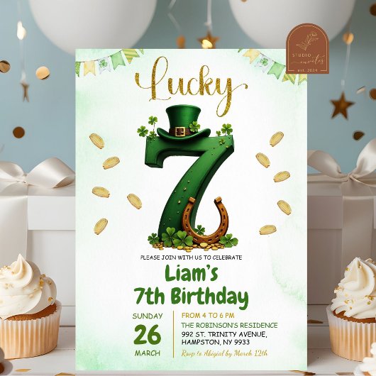 Lucky Seven St Patricks Day Verjaardag Kaart