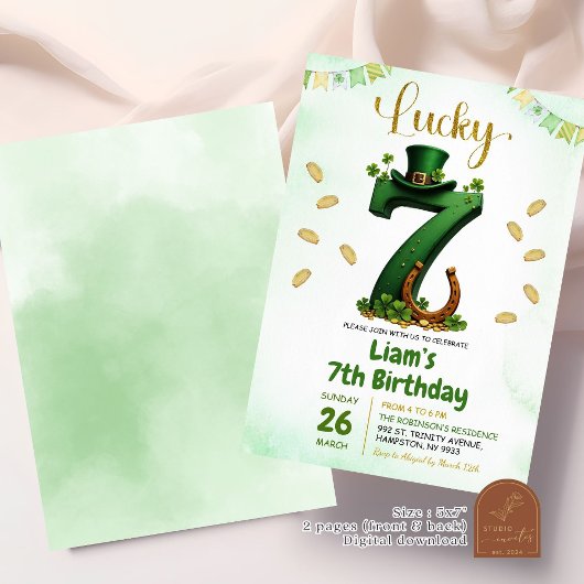 Lucky Seven St Patricks Day Verjaardag Kaart