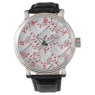 Lucky Sevens Diamonds en Hearts Poker kaarten, Horloge