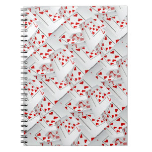 Lucky Sevens Diamonds en Hearts Poker kaarten, Notitieboek