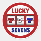 Lucky Sevens-sleuven Ronde Sticker (Voorkant)