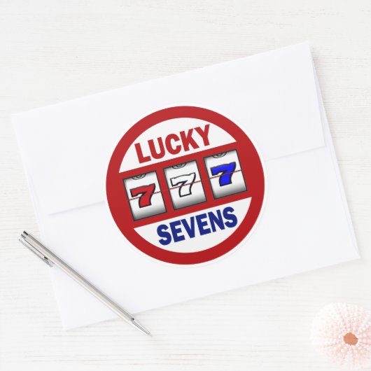 Lucky Sevens-sleuven Ronde Sticker (Envelop)