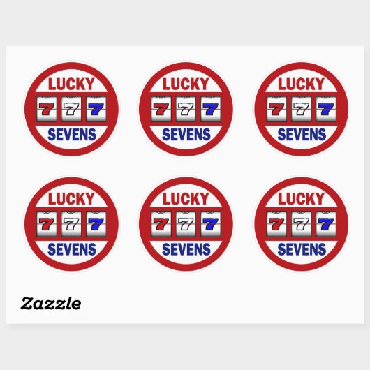 Lucky Sevens-sleuven Ronde Sticker (Vel)
