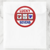 Lucky Sevens-sleuven Ronde Sticker (Tas)