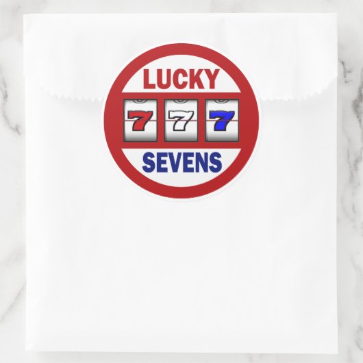 Lucky Sevens-sleuven Ronde Sticker (Tas)