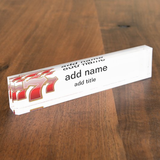 Lucky Sevens - Slot Machine Jackpot Naambordje (Zijkant)