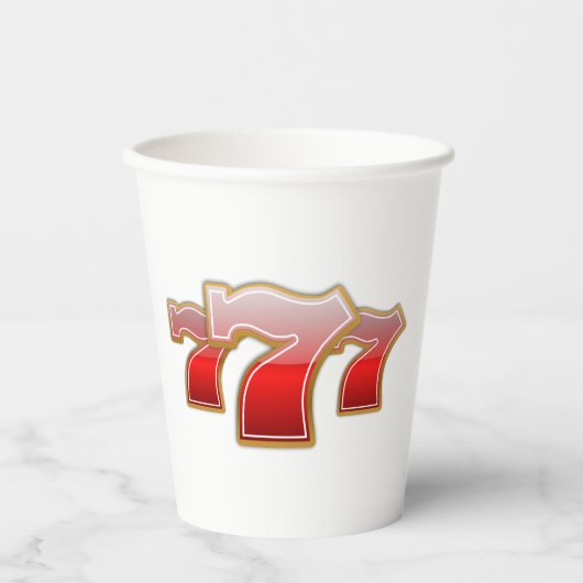 Lucky Sevens - Slot Machine Jackpot Papieren Bekers (Voorkant)