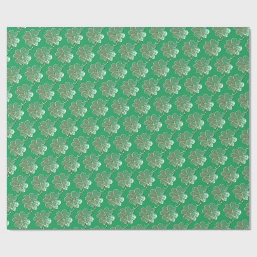 Lucky Shabby Chic 4Leaf Clover Cadeaupapier (Vlak)
