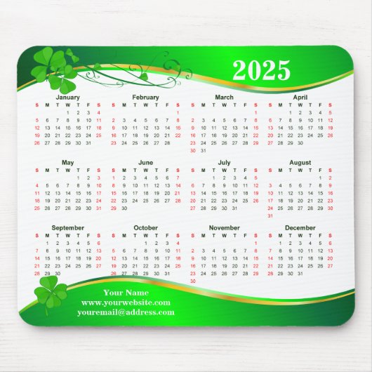 Lucky Shamrock 2025. Muismat (Voorkant)