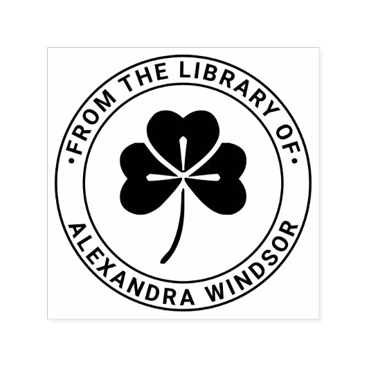 Lucky Shamrock #4 Bibliotheek Boeknaam Zelfinktende Stempel (Design)