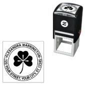 Lucky Shamrock #4 Naam Retouradres Zelfinktende Stempel (In situ)