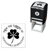 Lucky Shamrock #4P Library Boeknaam Zelfinktende Stempel (In situ)