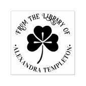 Lucky Shamrock #4P Library Boeknaam Zelfinktende Stempel (Design)