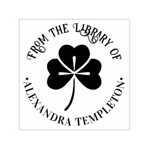 Lucky Shamrock #4P Library Boeknaam Zelfinktende Stempel
