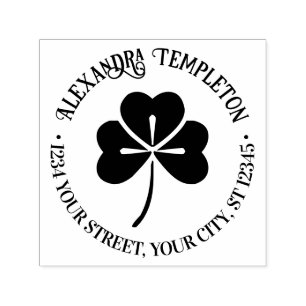 Lucky Shamrock #4P Naam Return Adres Zelfinktende Stempel