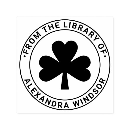 Lucky Shamrock #5 Naam bibliotheekboek Zelfinktende Stempel (Design)