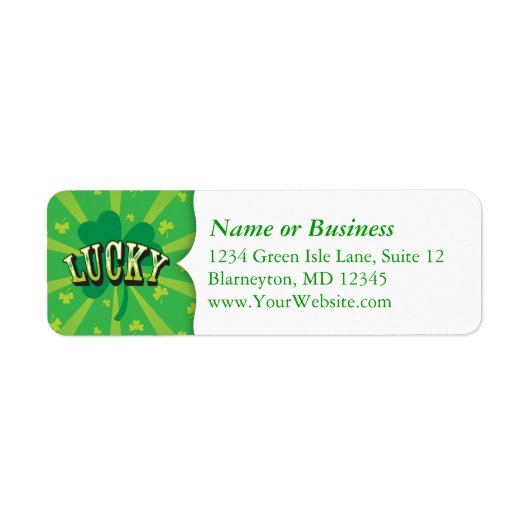 Lucky Shamrock - Aangepaste retour adreslabels Etiket (Voorkant)
