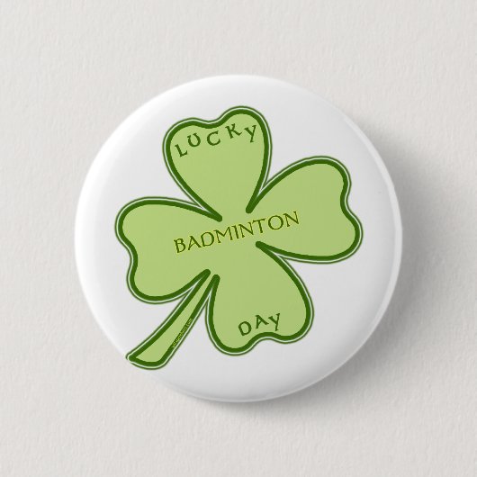 Lucky Shamrock Badminton Ronde Button 5,7 Cm (Voorkant)