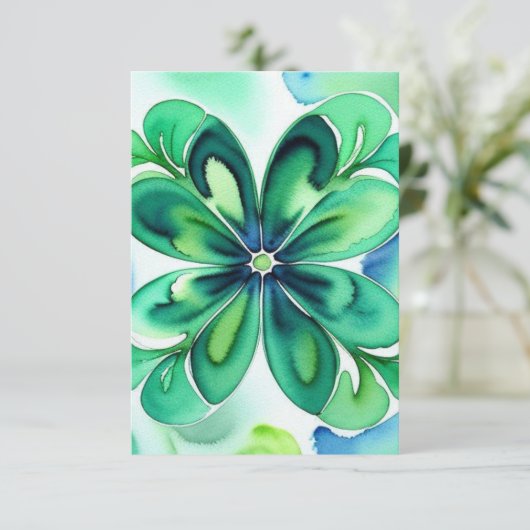 Lucky Shamrock Bedankkaart (Staand voorkant)