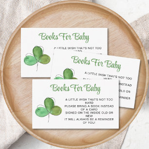 Lucky Shamrock boeken voor Baby Baby shower Informatiekaartje