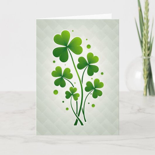 Lucky Shamrock Bouquet Green Card Kaart (Voorkant)