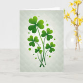 Lucky Shamrock Bouquet Green Card Kaart (Gele Bloem)