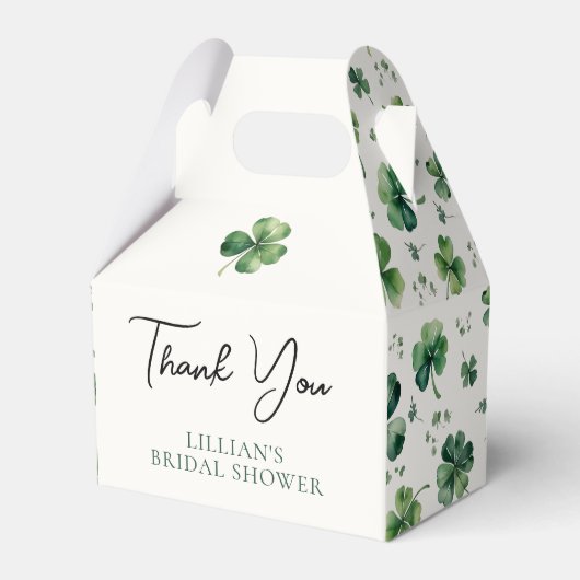 Lucky Shamrock Bruiloft Dank Je Bedankdoosjes (Voorkant Zijde)