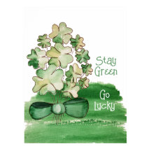 Lucky Shamrock Clover Aquarel