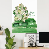 Lucky Shamrock Clover Aquarel Poster (Thuiskantoor)